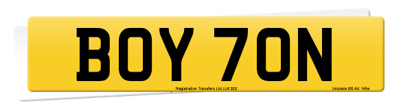 Registration number BOY 70N